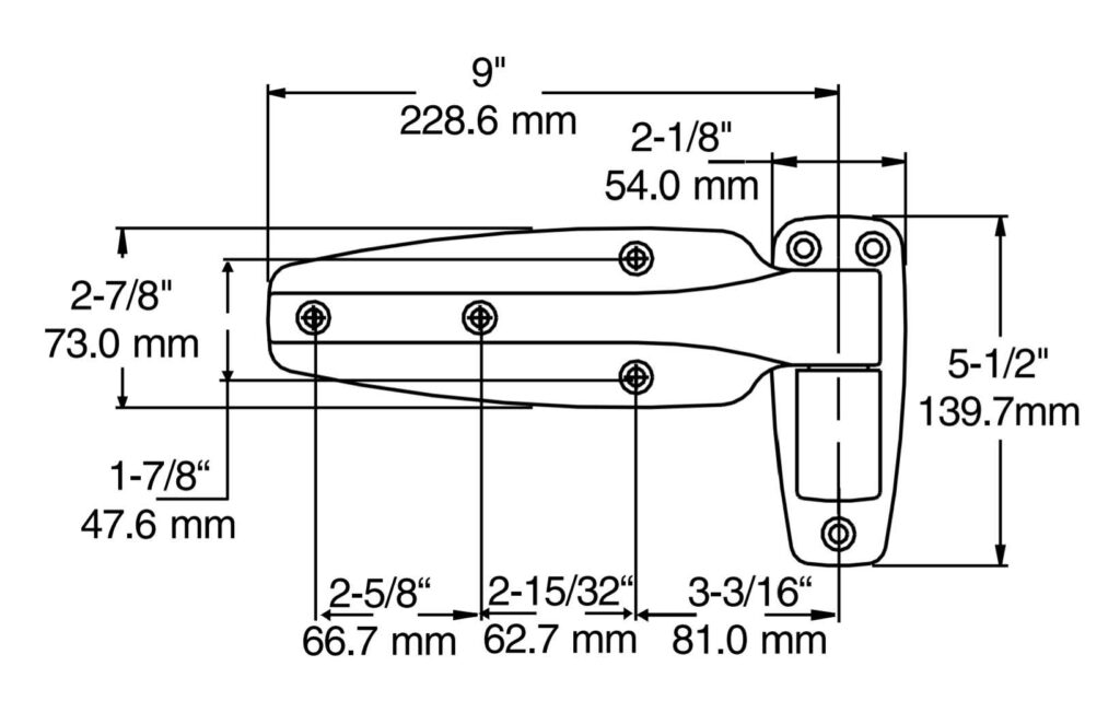 Kason® 1256-000004 Brushed Chrome Hinge (Each